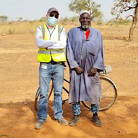 January 2021: President & CEO, Patrick Downey and the Chief of the main village at Bomboré